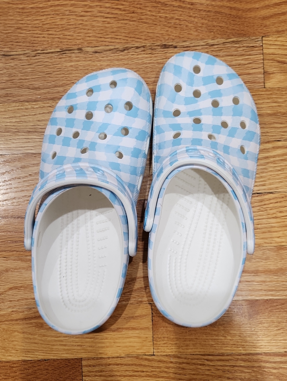 Crocs Blue Gingham Slip-On Clog